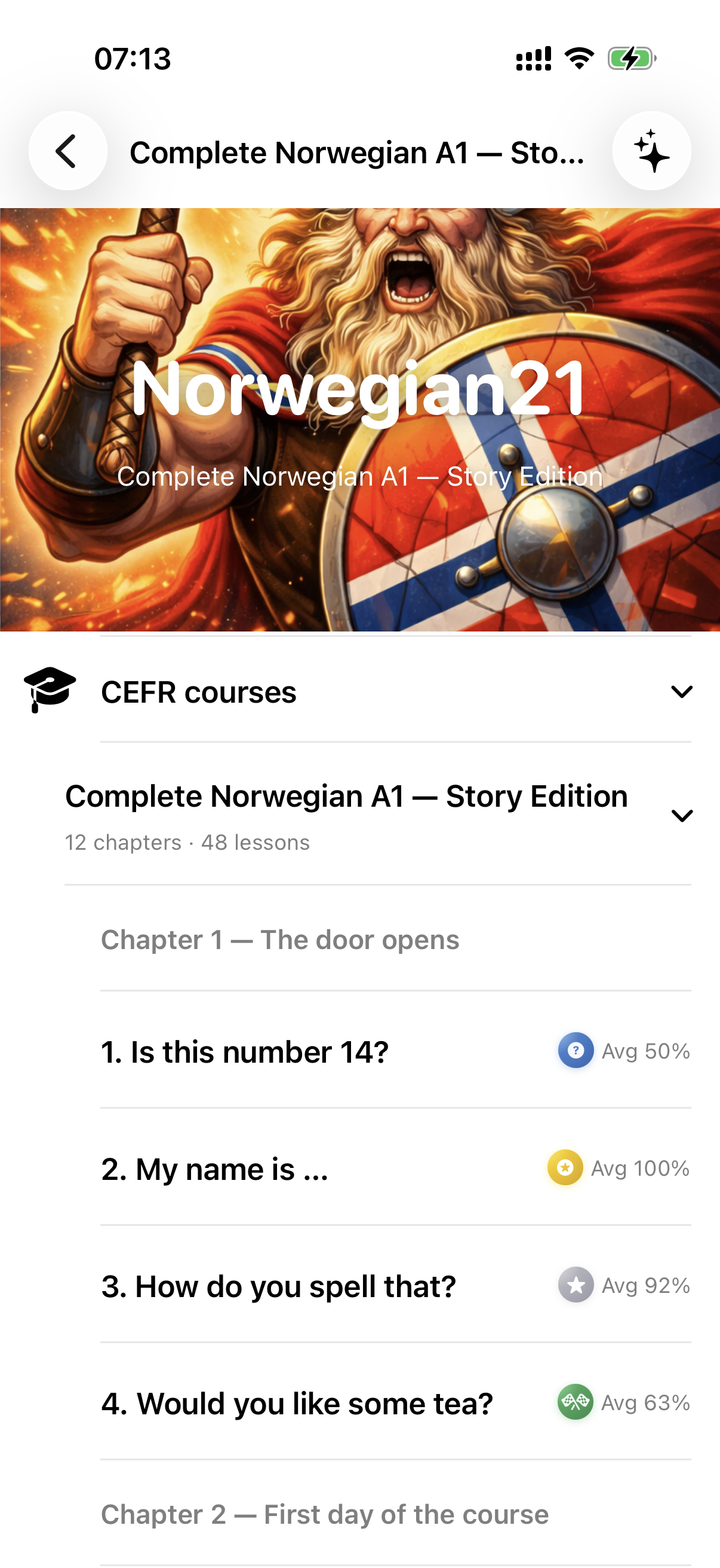 Figur 4 – Et utvidet CEFR-kurs